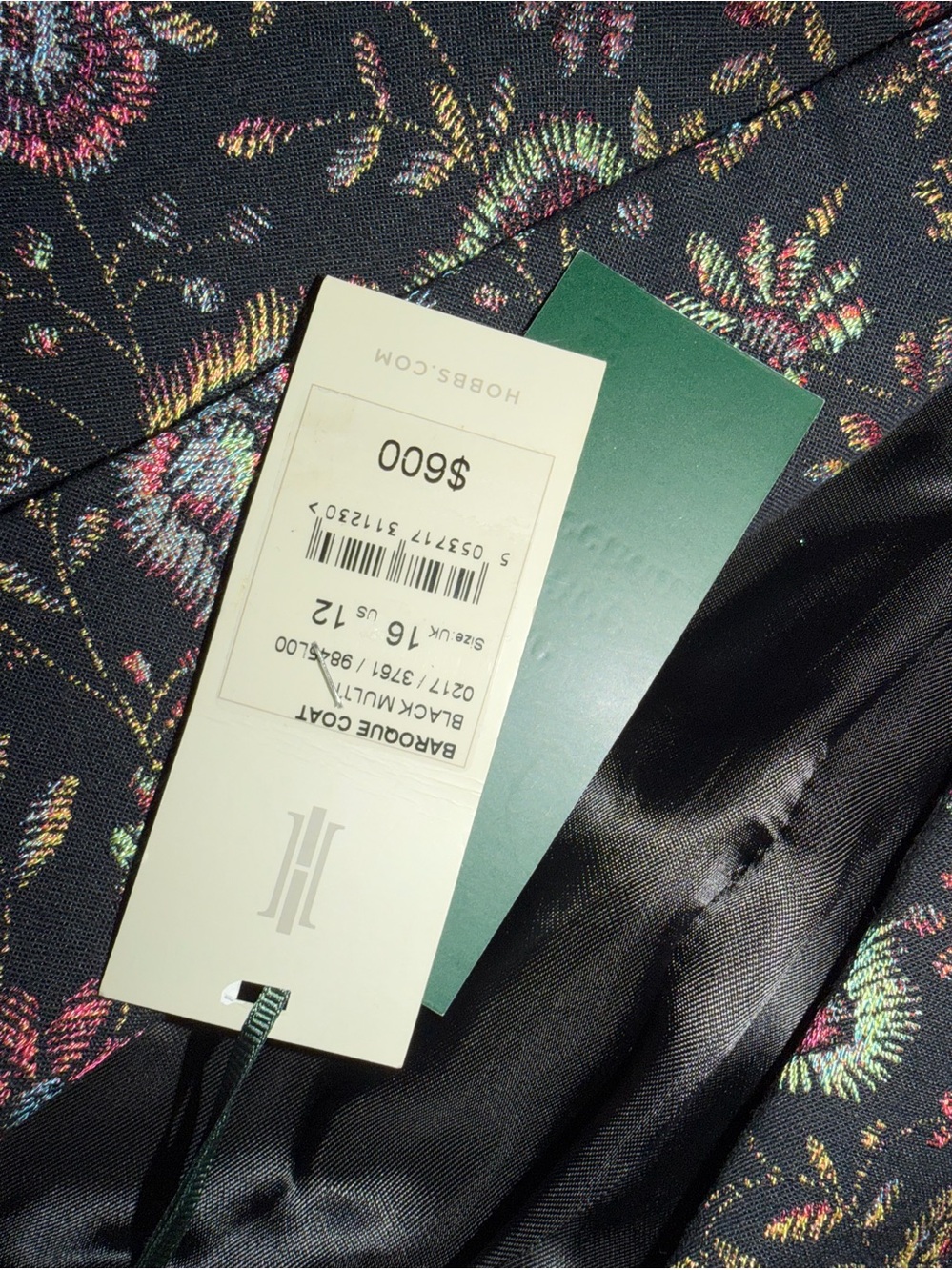 Rare Hobbs Palace collection embroidered brocade coat NWT $600 summer jacket - Picture 3 of 15